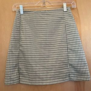 John Galt xs green and cream plaid skirt